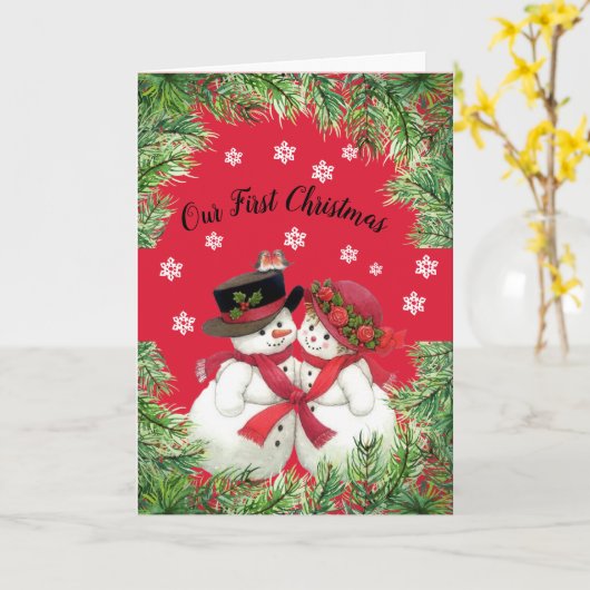 Sneeuwkoppel, onze eerste kerst gevouwen kaart (Gele Bloem)