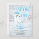 Sneeuwkraan 1e verjaardag Uitnodiging Winter Jonge (Voorkant)