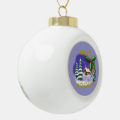 Sneeuwkraan Prettige feestdagen keramische sierblo Keramische Bal Ornament (Links)