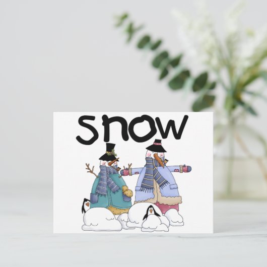 Sneeuwkrammen en -rokken briefkaart (Staand voorkant)