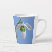 Sneeuwkraps. Blauwe latte Mok (Rechts)
