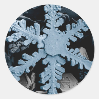 Sneeuwkristal 2 ronde sticker
