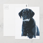 Sneeuwkristallen - Sneeuwlabrador - Black Lab Pupp Briefkaart (Voorkant / Achterkant)