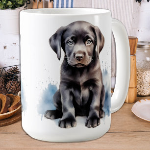 Sneeuwkristallen - Sneeuwlabrador - Black Lab Pupp Koffiemok