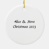 Sneeuwkus Paar Kerst Keramisch Ornament (Achterkant)