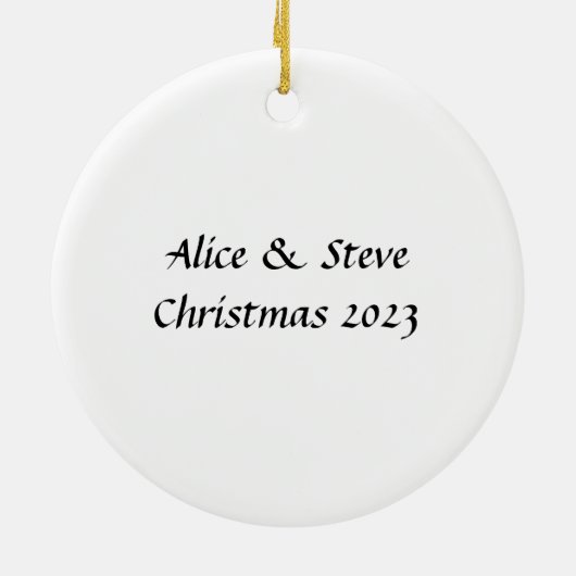 Sneeuwkus Paar Kerst Keramisch Ornament (Achterkant)