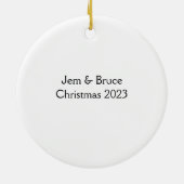 Sneeuwkus Paar Kerstmis Keramisch Ornament (Achterkant)