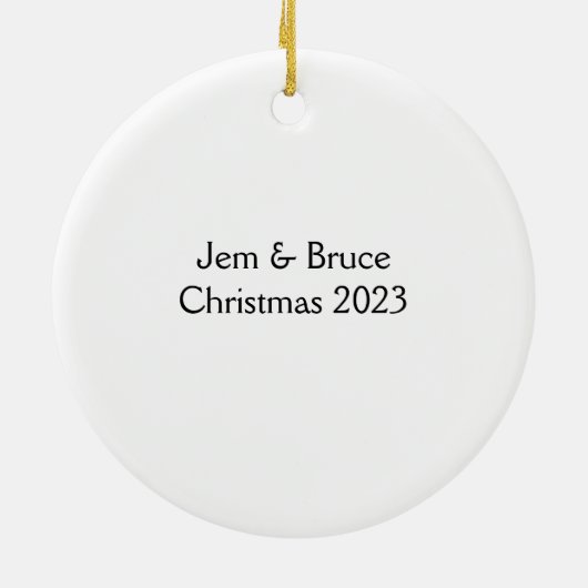 Sneeuwkus Paar Kerstmis Keramisch Ornament (Achterkant)