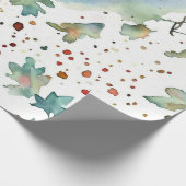 Sneeuwkussende rode Ornamenten Wrap Cadeaupapier (Hoek)