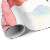 Sneeuwkussende rode Ornamenten Wrap Cadeaupapier (Rol Hoek)