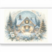 Sneeuwlandhuis Gloeiende Scene Sticker (Voorkant)