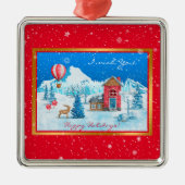 Sneeuwlandschap aanpassen metalen ornament (Voorkant)