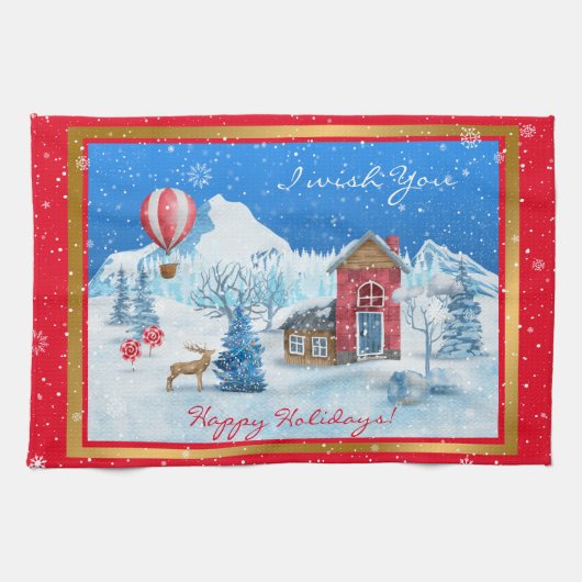 Sneeuwlandschap aanpassen theedoek (Horizontaal)