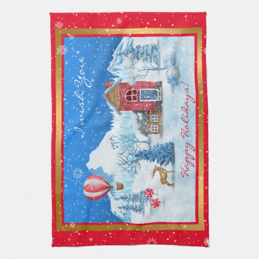 Sneeuwlandschap aanpassen theedoek (Verticaal)