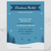 Sneeuwlandschap - Blauwe Kerstmarkt Flyer (Voorkant)