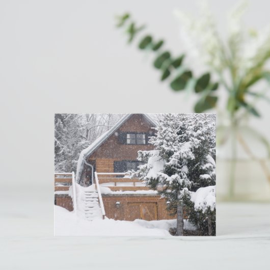 sneeuwlandschap briefkaart (Staand voorkant)