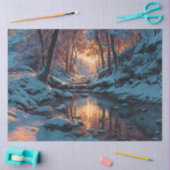 Sneeuwlandschap Decoupage Tissuepapier (Craft)