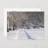 Sneeuwlandschap. Een seizoensgebonden Briefkaart. Feestdagenkaart (Voorkant / Achterkant)