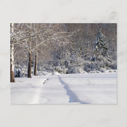 Sneeuwlandschap. Een seizoensgebonden Briefkaart. Feestdagenkaart (Voorkant)