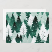 Sneeuwlandschap Evergreen Bomen Vrolijk Kerstfeest Feestdagenkaart (Voorkant / Achterkant)