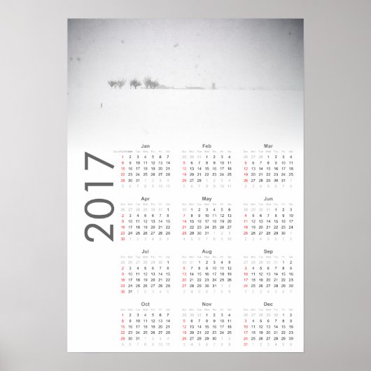 Sneeuwlandschap Kalender 2017 Poster (Voorkant)