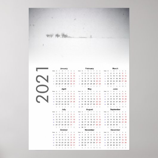 Sneeuwlandschap Kalender 2021 Poster (Voorkant)