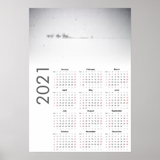 Sneeuwlandschap Kalender 2021 Poster (Voorkant)