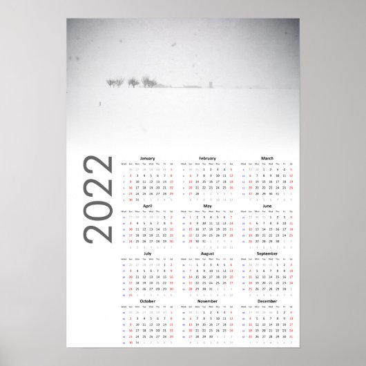 Sneeuwlandschap kalender 2022 Poster (Voorkant)