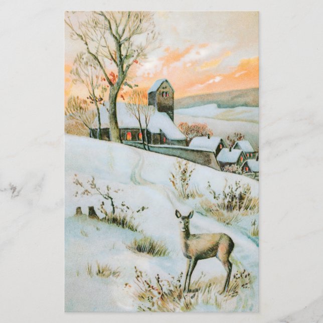  sneeuwlandschap met herten (Voorkant)