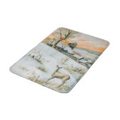 sneeuwlandschap met herten badmat (Gekanteld)