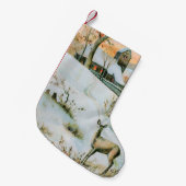  sneeuwlandschap met herten kleine kerstsok (Voorkant (Hangend))