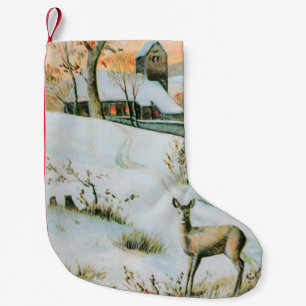  sneeuwlandschap met herten kleine kerstsok