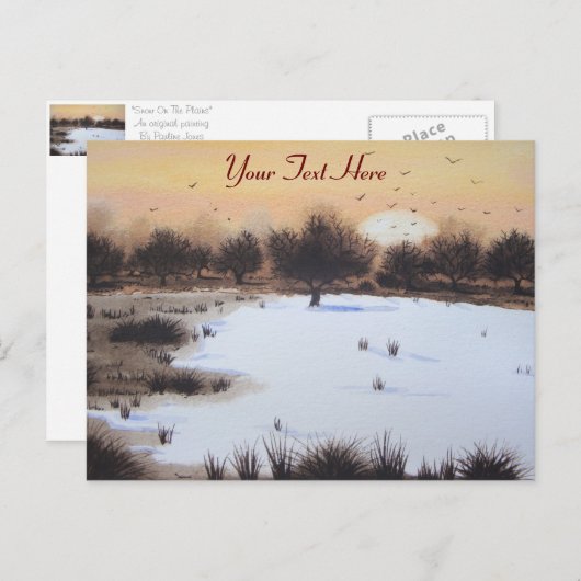 Sneeuwlandschap met kerst met sneeuwbedekking feestdagenkaart (Voorkant / Achterkant)