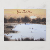 Sneeuwlandschap met kerst met sneeuwbedekking feestdagenkaart (Voorkant)