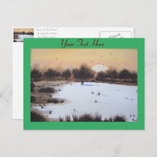 Sneeuwlandschap met kerst met sneeuwbedekking feestdagenkaart (Voorkant / Achterkant)