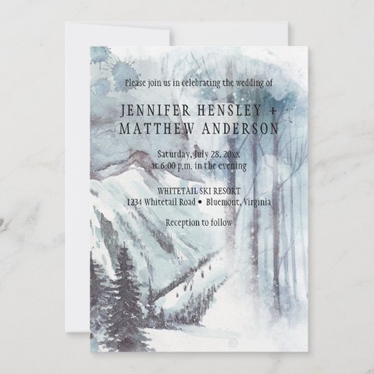 Sneeuwlandschap Pijnbomen Bergen Huwelijk | Kaart (Voorkant)