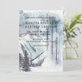 Sneeuwlandschap Pijnbomen Bergen Huwelijk | Kaart (Staand voorkant)