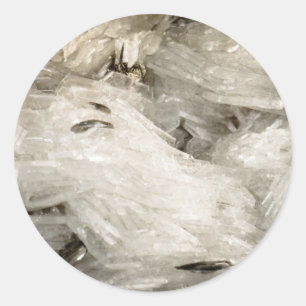 Sneeuwlandschap van kristallen ronde sticker