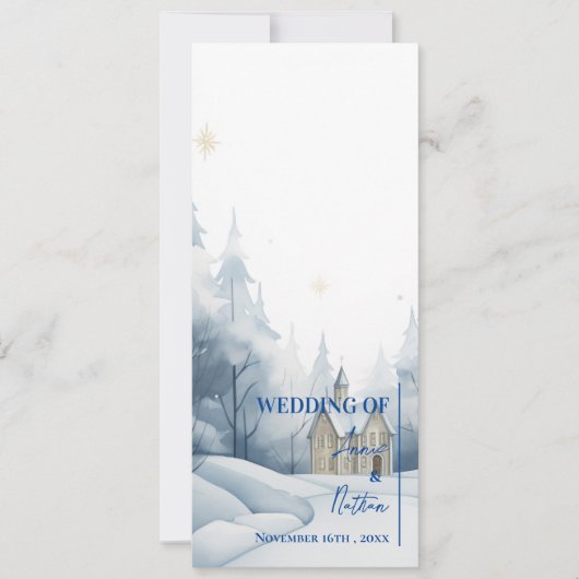 Sneeuwlandschap Winter Wedding Programma (Voorkant)