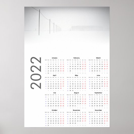 Sneeuwlandschapkalender 2022 Poster (Voorkant)
