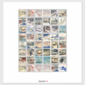 sneeuwlandschappen japanse houten blokken kunstsch sticker (Vel)