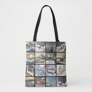 sneeuwlandschapsbomen japanse kunstschilderijen tote bag