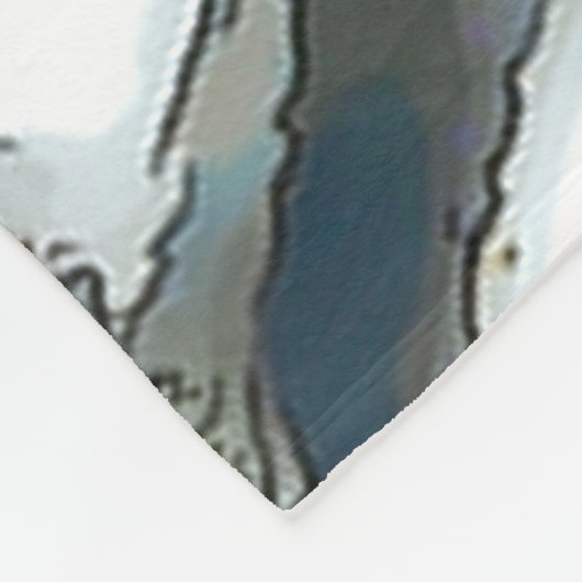 Sneeuwleopard Baby Waterverf Art Fleece Blanket (Hoek)