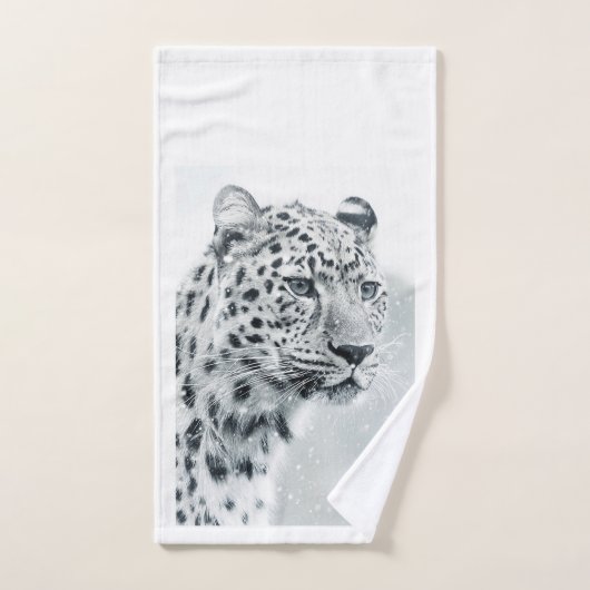 Sneeuwleopard Bathroom Towel Set Bad Handdoek (Handdoek)