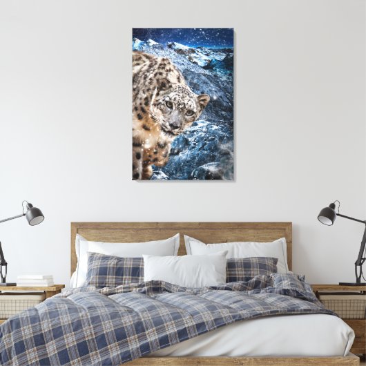 SNEEUWLEOPARD CLOUD WALKER CANVAS AFDRUK (Insitu (Slaapkamer))