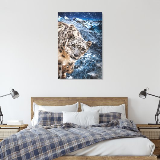 SNEEUWLEOPARD CLOUD WALKER CANVAS AFDRUK (Insitu (Slaapkamer))