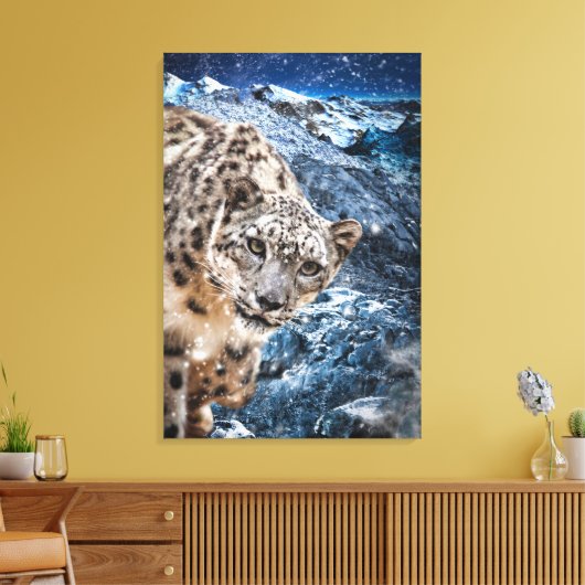 SNEEUWLEOPARD CLOUD WALKER CANVAS AFDRUK (Insitu (Woonkamer))