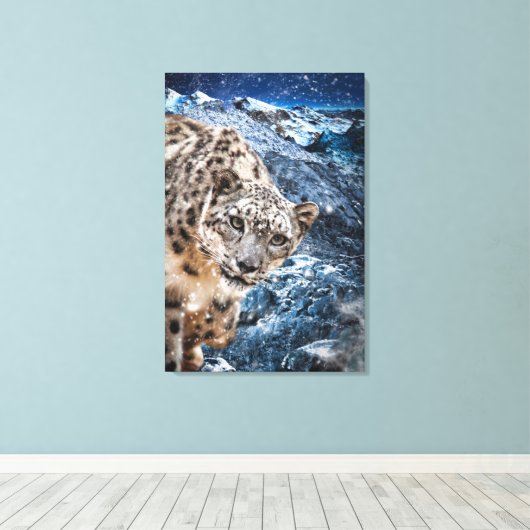 SNEEUWLEOPARD CLOUD WALKER CANVAS AFDRUK (Insitu (Houten vloer))
