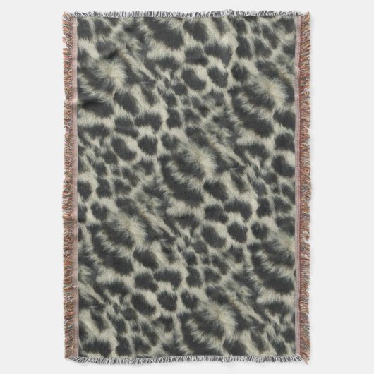 Sneeuwleopard Throw Blanket Deken (Voorkant Verticaal)