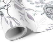Sneeuwleopard Winter Botanische stoffen Cadeaupapier (Rol Hoek)